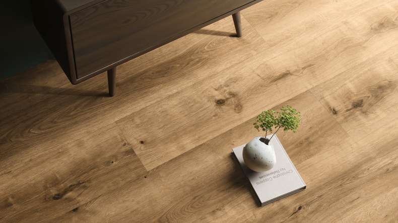 planeo Rigid Click Vinyl - SolutionX 2in1 Oak Natural Brown | Impact sound insulation integrated (ECF-0086)