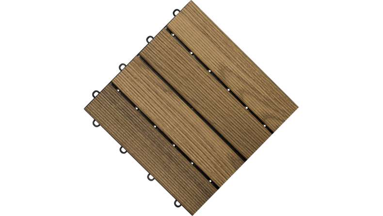 planeo wood terrace tile thermo ash fluted 30x30 cm - 6 pce.
