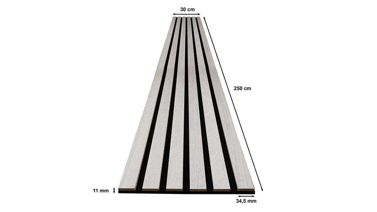 Skaben acoustic panels SilentWall Comfort - white oak - 250 x 30 cm