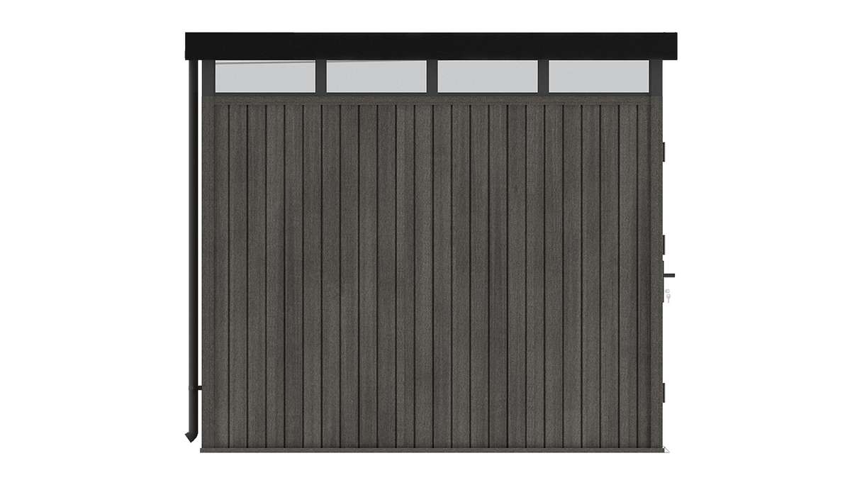 planeo WPC CoEx Flat-Roof Garden Shed M – Dark Grey 250 x 250 x 226.5 cm