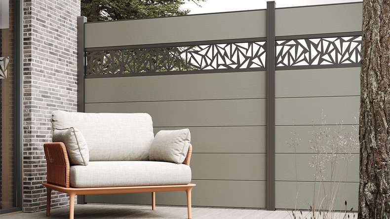 planeo Solid Grande - plug-in fence grey