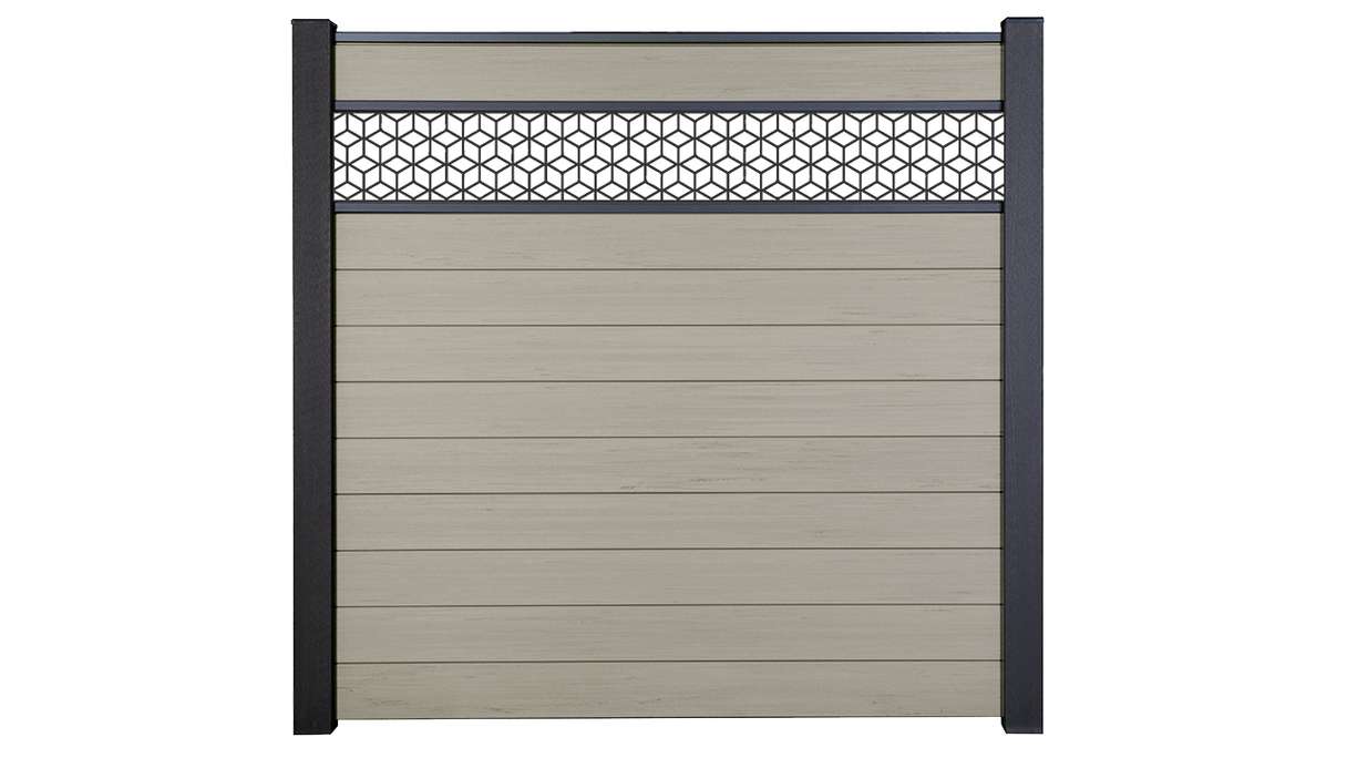 planeo Gardence Strong - BPC plug-in fence Cube Bi-Colour Sand 180 x 180 cm