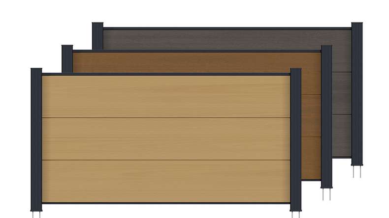 planeo INFINITY XL-Board – WPC CoEx front garden slatted fence, 180 x 90 cm