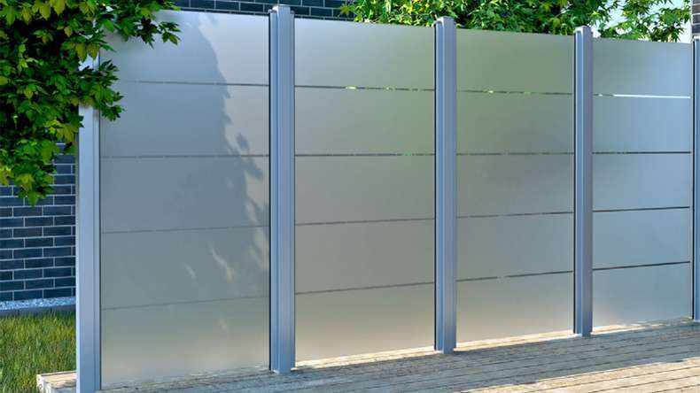 planeo Ambiente - glass privacy screen upright block stripes 120 x 180 cm
