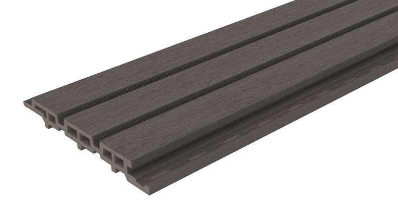 planeo DesignPro – WPC cladding, dark grey, 2900 x 175 mm