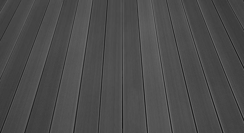 Complete set TitanWood 3m solid plank grooved structure dark grey 39.6m² incl. aluminium-UK