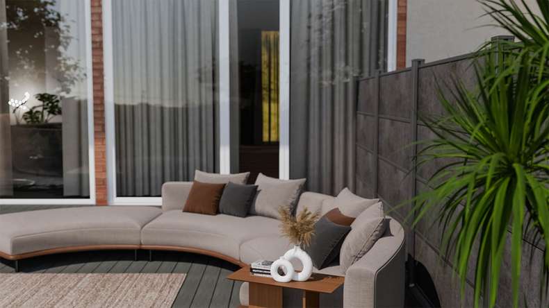 planeo Gardence Resistant - HPL plug-in fence anthracite grey 180 x 183 cm