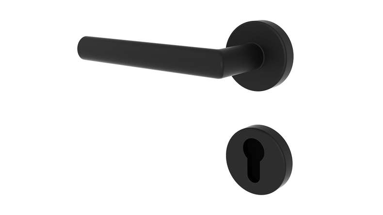 planeo Edelwerk VYRO door handle matt black PZ round rose