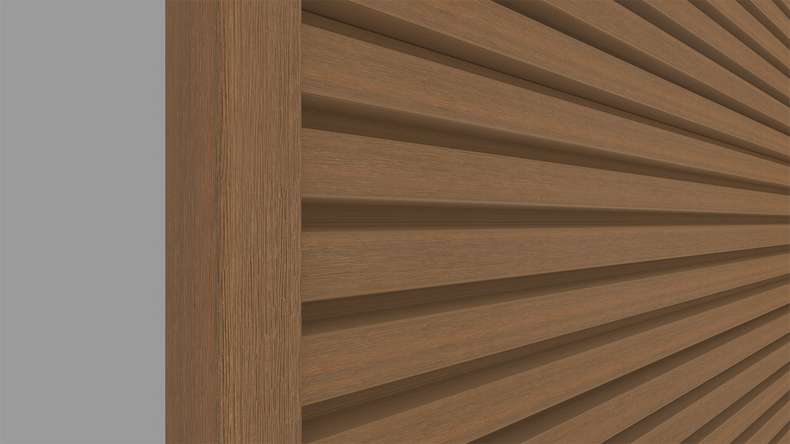 planeo LINEA Slim – WPC CoEx cladding, Burma Teak, 2900 x 215 mm