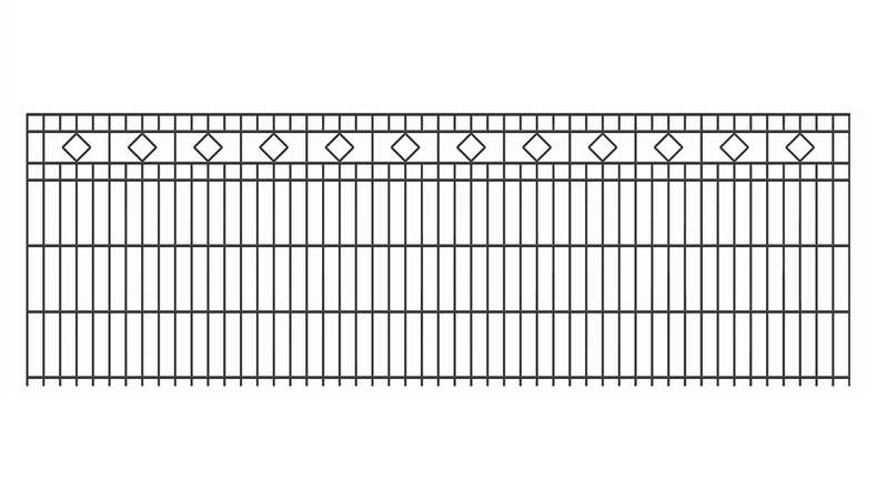 planeo double-rail decorative fence square 6/6/6 RAL 7016 anthracite