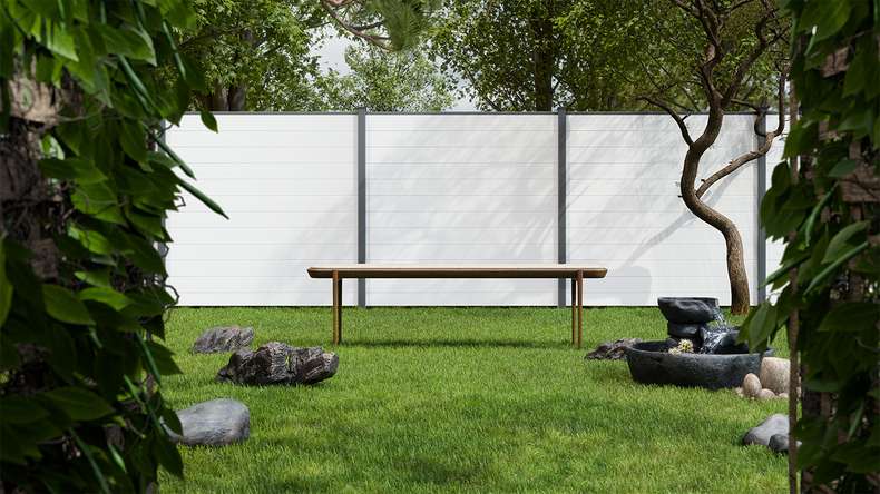 planeo Gardence Simply Small - PVC plug-in fence white 180 x 180 cm