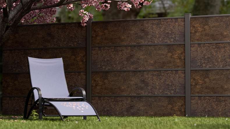 planeo Gardence Resistant - HPL plug-in fence rust-look 180 x 183 cm