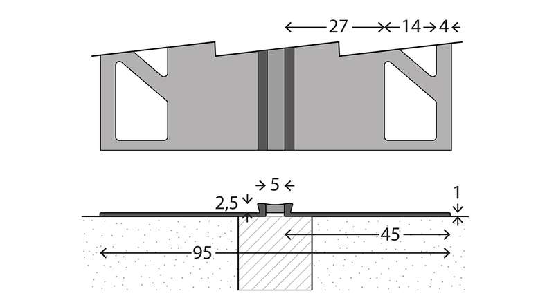 planeo Expansion Joint System 567 – 3000 x 95 x 2.5 mm