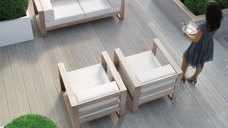 planeo Authoria PureBoard solid decking - Light Grey 3.6m textured