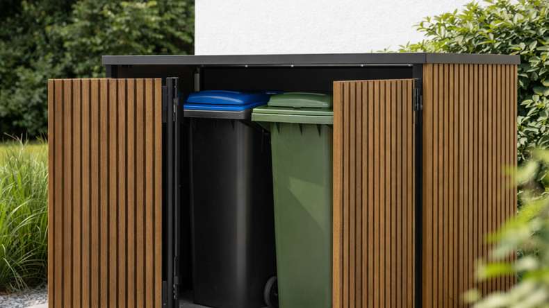 planeo DesignPro – WPC cladding, Burma Teak | Black, 2900 x 175 mm