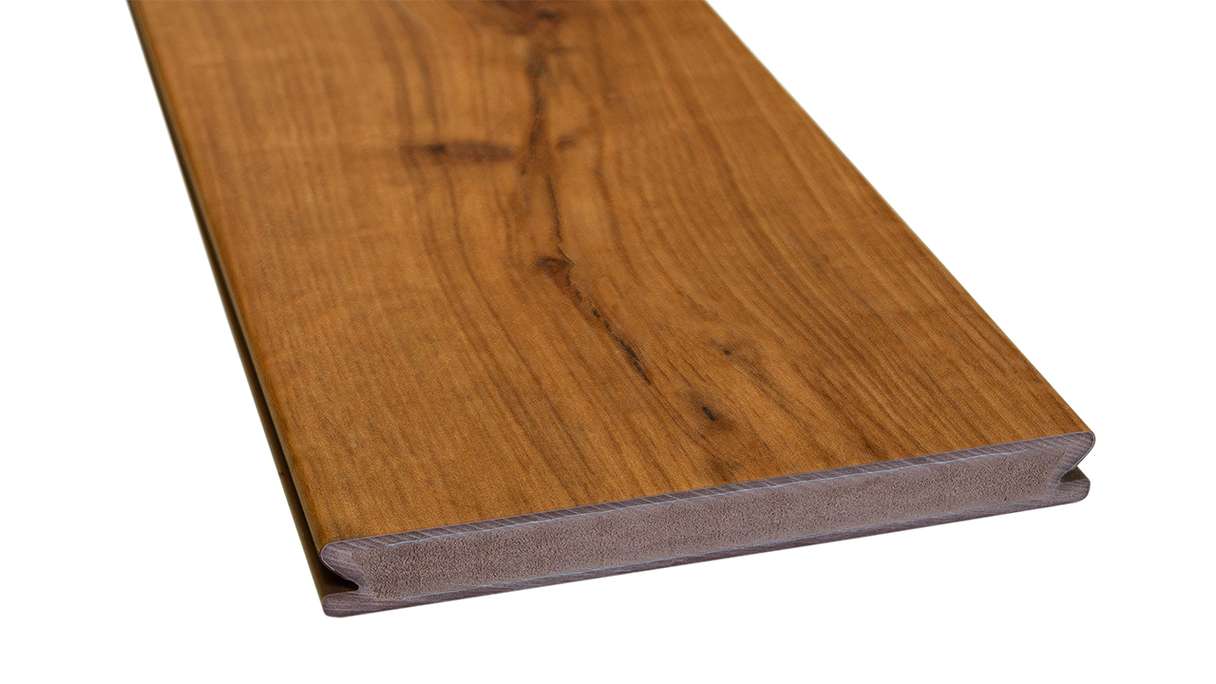 planeo Design Wood – BPC Solid Wide Decking Board – Smoked Oak Textured