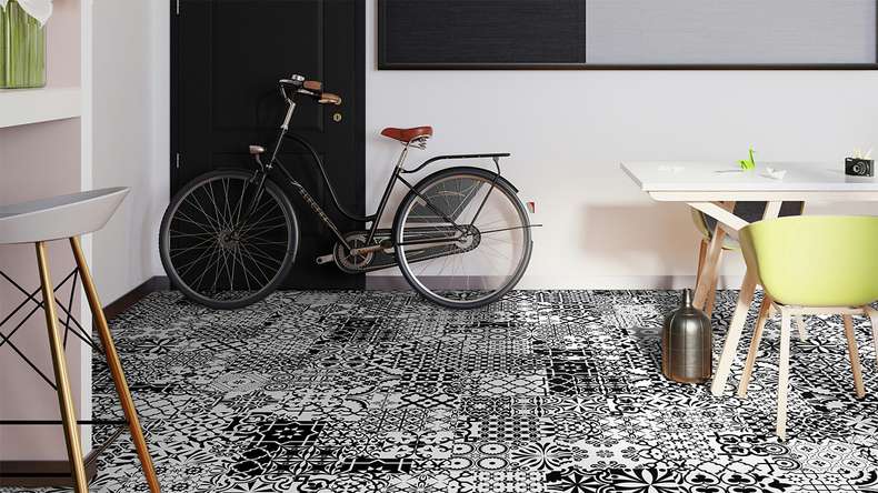 planeo laminate - QUADRAIC Black & white Supermatt