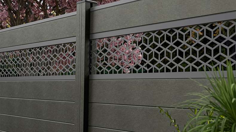 planeo Gardence Strong - BPC plug-in fence Cube anthracite grey 180 x 180 cm