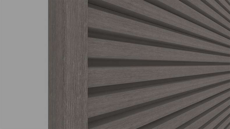 planeo LINEA Slim – WPC CoEx cladding, dark grey, 2900 x 215 mm