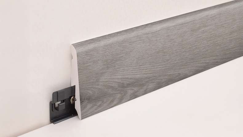 planeo skirting board SolutionX 2in1 - 2400 x 14 x 58 mm oak grey (SL0088)