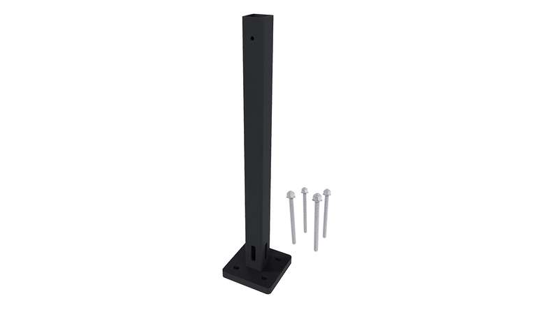 planeo post anchor aluminium black 86 x 86 x 398 mm