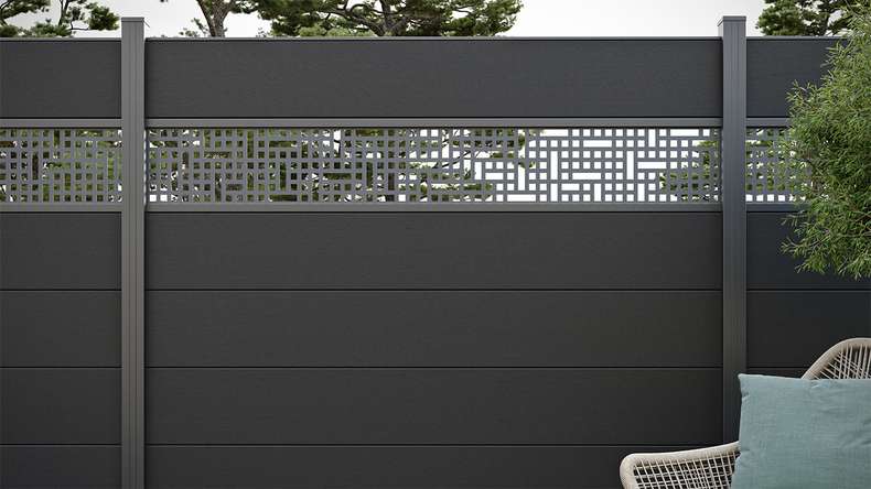 planeo Solid Grande - plug-in fence standard anthracite grey