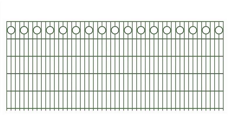 planeo double-rail decorative fence Halo 6/6/6 RAL 6005 moss green