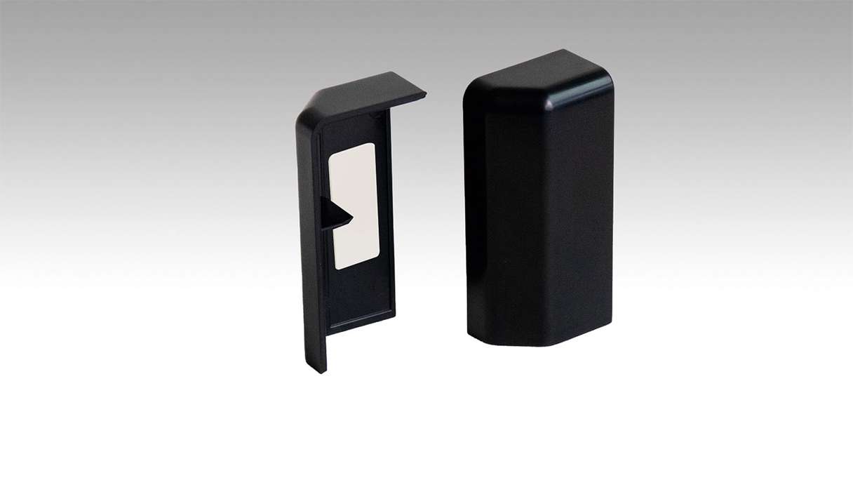 MEISTER self-adhesive end cap for skirting board profile 15 MK | 15 F MK | 20 PK | 20 PK Aqua 2039 Black (800034-03-02039)