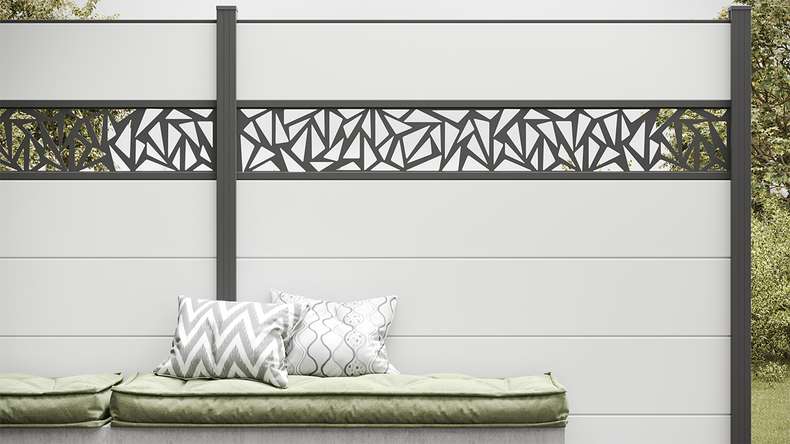 planeo Basic - PVC Plug-in Fence Square White 180 x 180 cm