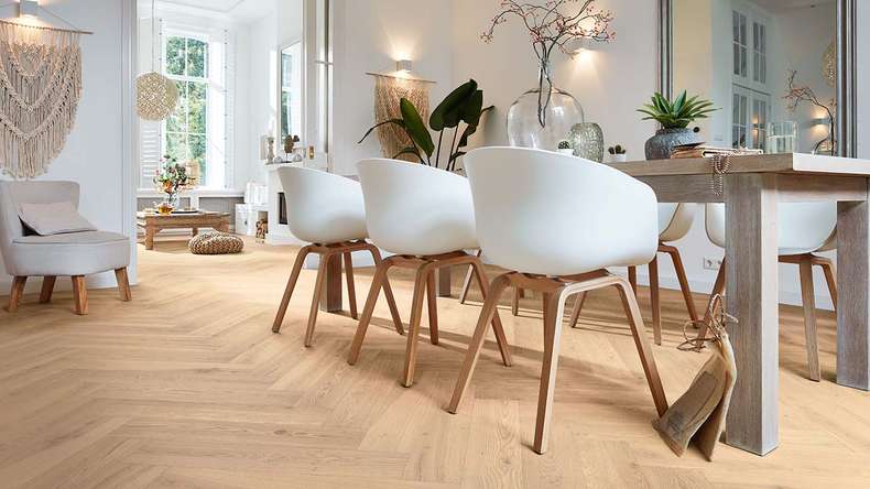 MEISTER Parquet Flooring - Longlife PS 500 Oak authentic cream white (500007-0710142-09021)