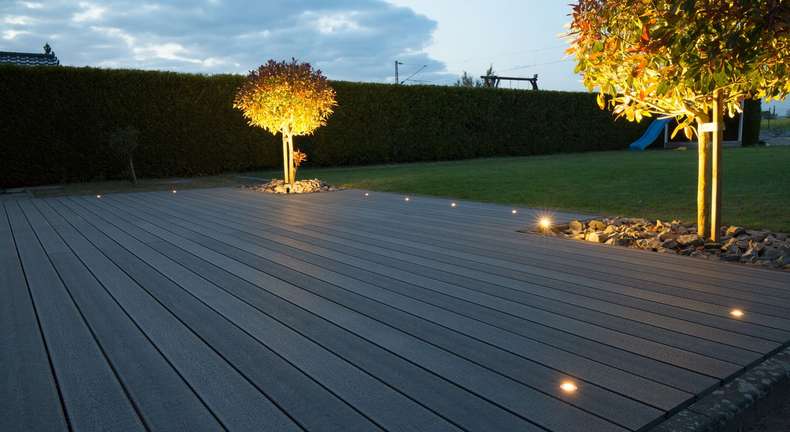 Complete set TitanWood 3m solid plank wood structure light grey 21m² incl. aluminium-UK