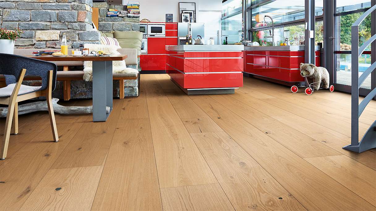 MEISTER Lindura wood flooring HD 400 - 08916 Oak authentic caramel ultra matt lacquered 2200 x 270 x 11 mm (500214-2200270-08916)