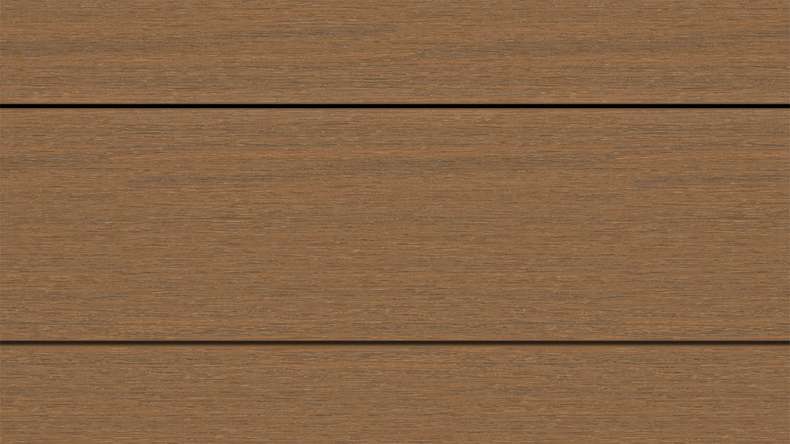 planeo WOODLine Nature - WPC CoEx coated decking board hollow chamber - Burma teak 3m textured/smooth brushed