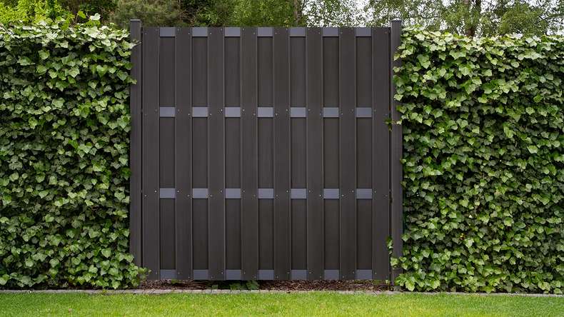 planeo Gardence Premade - BPC garden fence square anthracite 180 x 180cm with anthracite crossbar | DB703