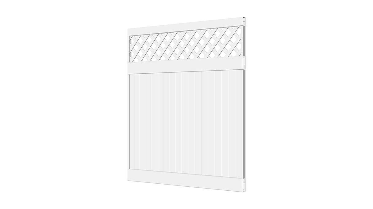 planeo Privara - PVC picket fence white with trellis - UV-resistant | 177 x 178 cm