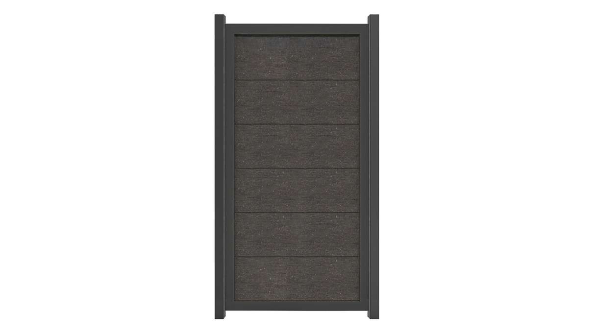 planeo Viento - garden fence upright anthracite grey with aluminium frame in anthracite