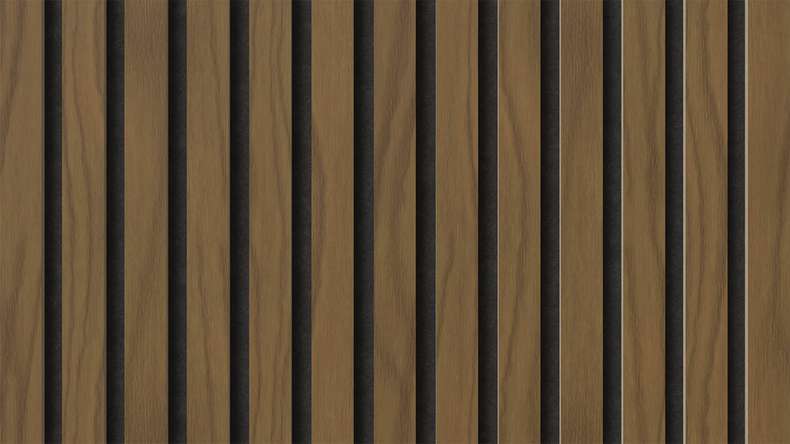 planeo acoustic panels - walnut 2480 x 600 x 21.5 mm | fire-retardant