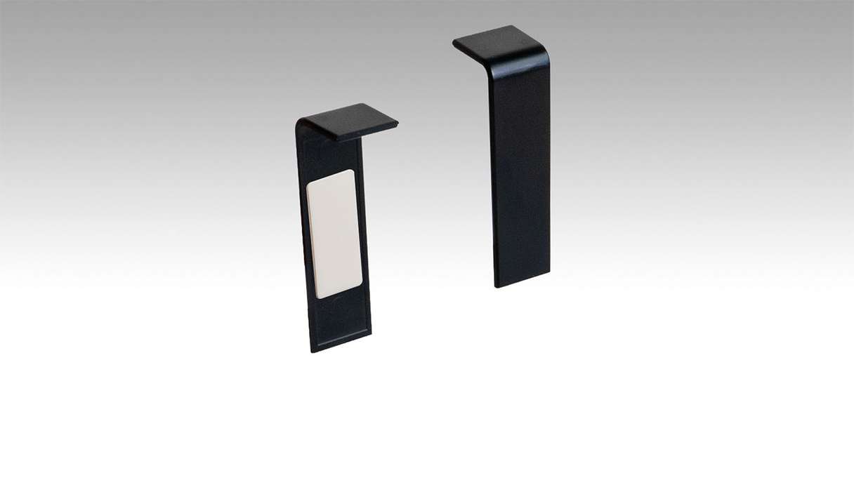 MEISTER self-adhesive connecting piece for skirting board profile 15 MK | 15 F MK | 20 PK | 20 PK Aqua 2039 Black (800034-04-02039)