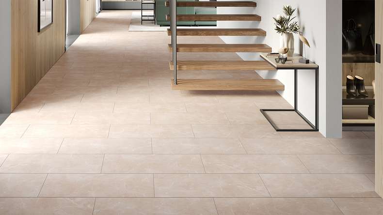 planeo Rigid click vinyl - Stone Botticino light Matt | Impact sound insulation integrated (100P2911MT)