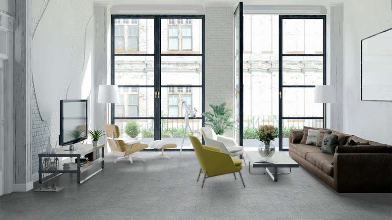 planeo laminate - QUADRAIC Relief white Supermatt