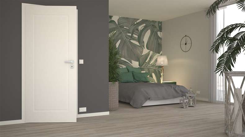 planeo design interior door VELA Lallu 1 white lacquer 9010 corner edge | lacquered - 1985 x 610|735|860|985 mm