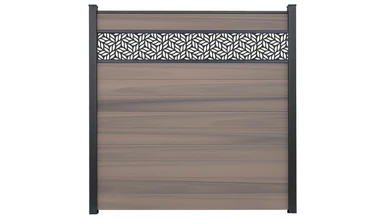 planeo Gardence Strong - BPC plug-in fence Leafs Bi-Color co-ex 180 x 180 cm