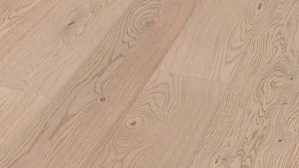 MEISTER Lindura wood flooring HD 400 - 08937 Oak vivid cream white ultra matt lacquered 2200 x 205 x 11 mm (500214-2200205-08937)