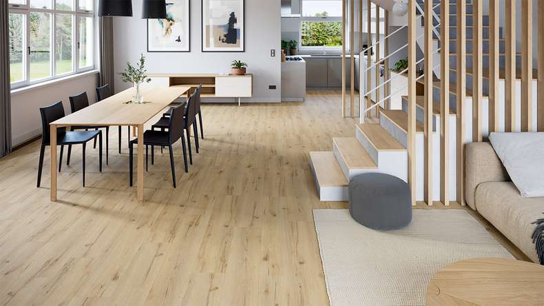 planeo Rigid Click Vinyl - Metro Oak | Impact sound insulation integrated (DF-K-132-055)