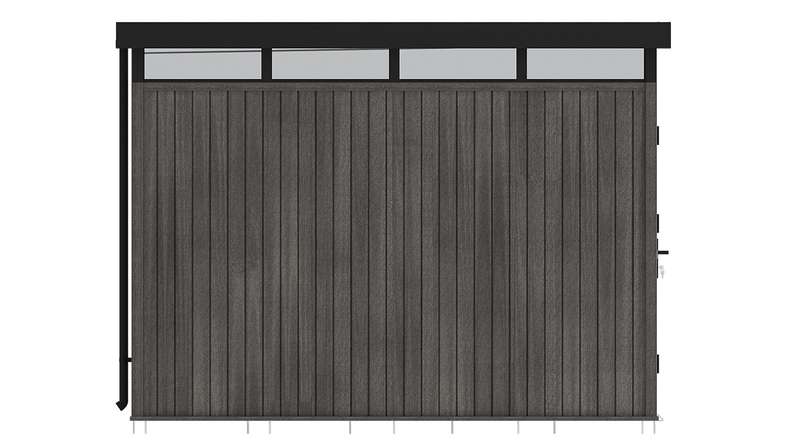 planeo WPC CoEx Flat-Roof Garden Shed L – Dark Grey 300 x 292 x 226.5 cm