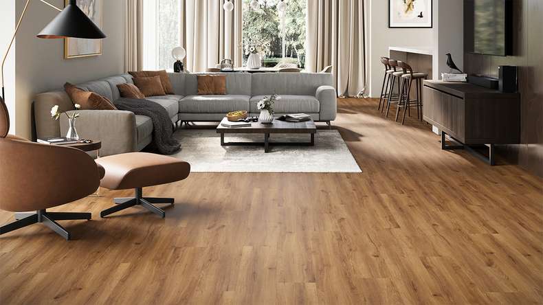 planeo Rigid Click Vinyl - GRANDline Nature Oak Brown | Impact sound insulation integrated (NF-GL-702-N)