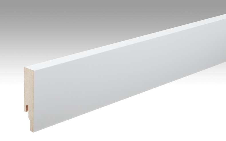 MEISTER skirting boards Uni white glossy DF 324 - 2380 x 80 x 18 mm (200016-2380-00324)