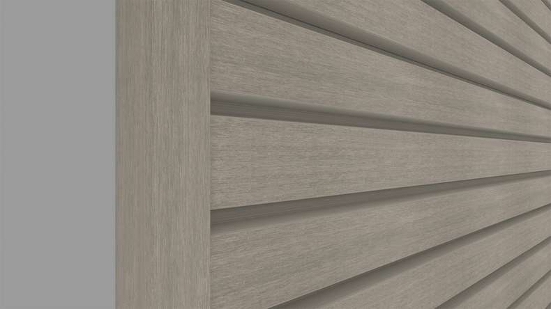planeo LINEA Wide – WPC CoEx cladding, light grey, 2900 x 181 mm