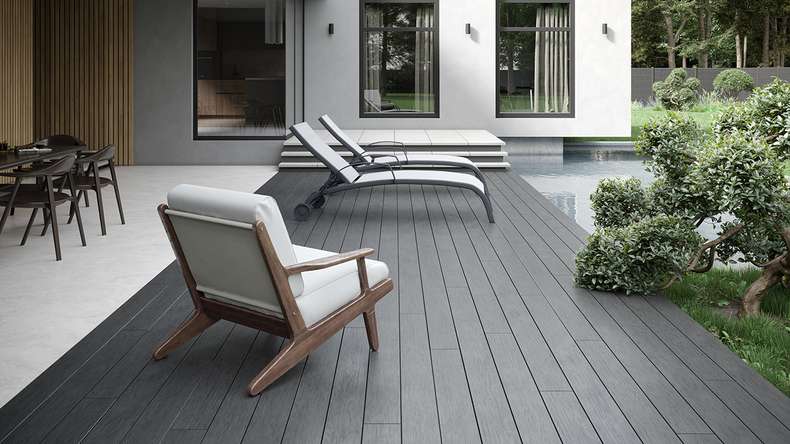 planeo TitanWood - solid plank dark grey antique aged/brushed