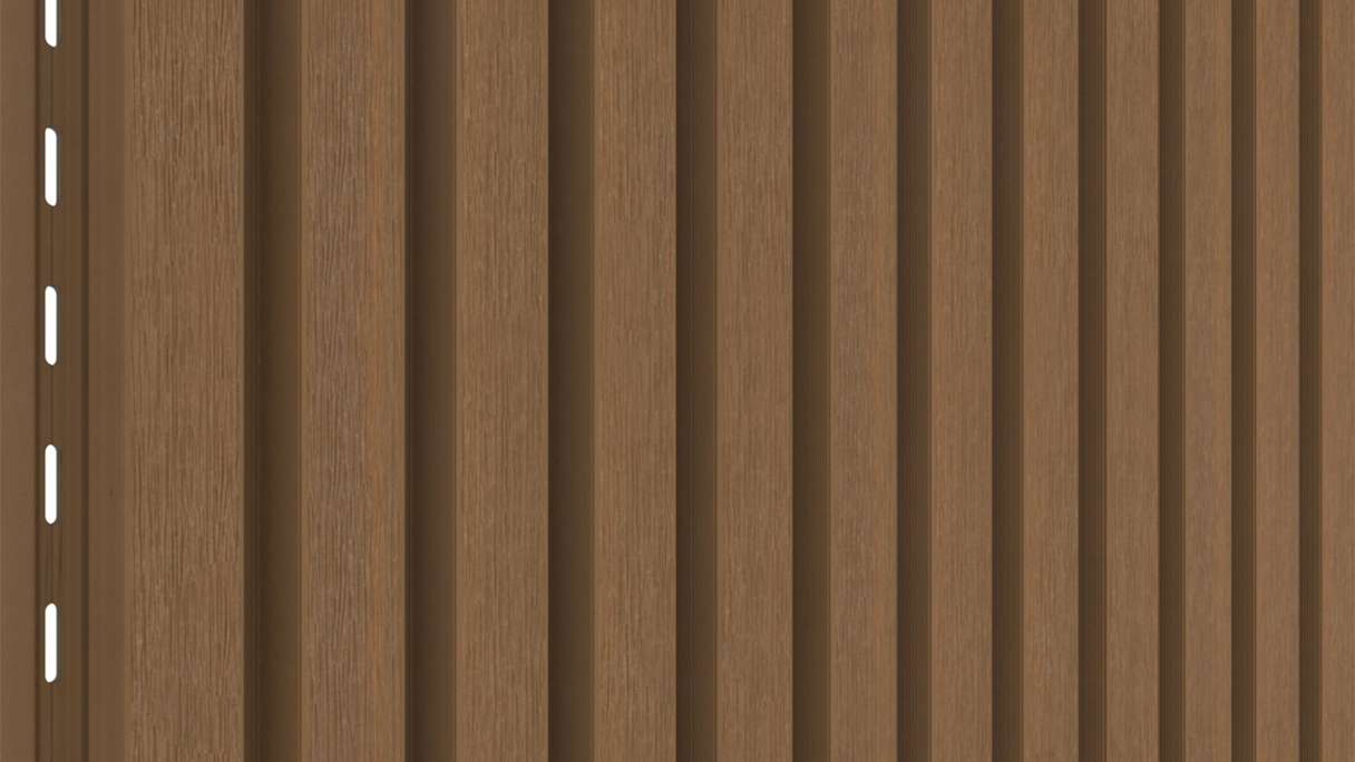 planeo LINEA Slim – WPC CoEx cladding, Burma Teak, 2900 x 215 mm